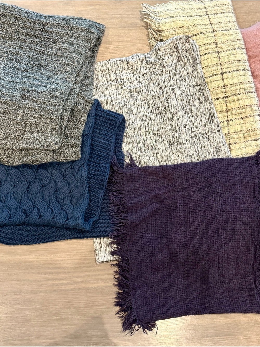 Women’s Mixed Knit Sweater Collection - Navy, Gray, Cream, Purple